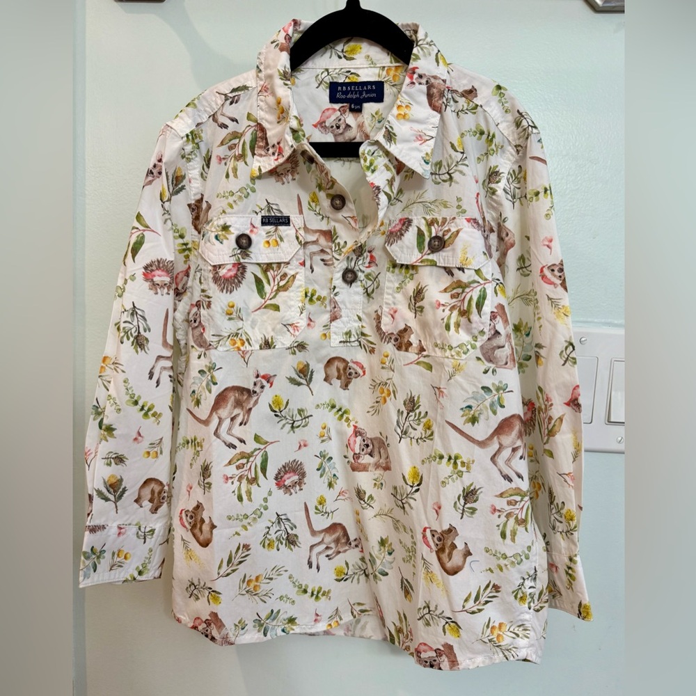 RB Sellars Roo-Dolph Junior Button Down Shirt - Cream